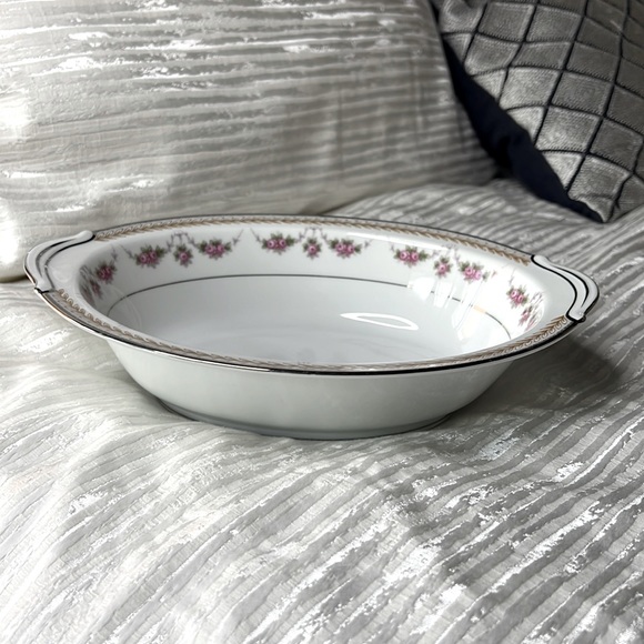 RC SERVING BOWL VTG 1960s PATTERN NORITAKE 564 VICTORIAN ROSES AND LAUREL TRIM - Picture 5 of 14